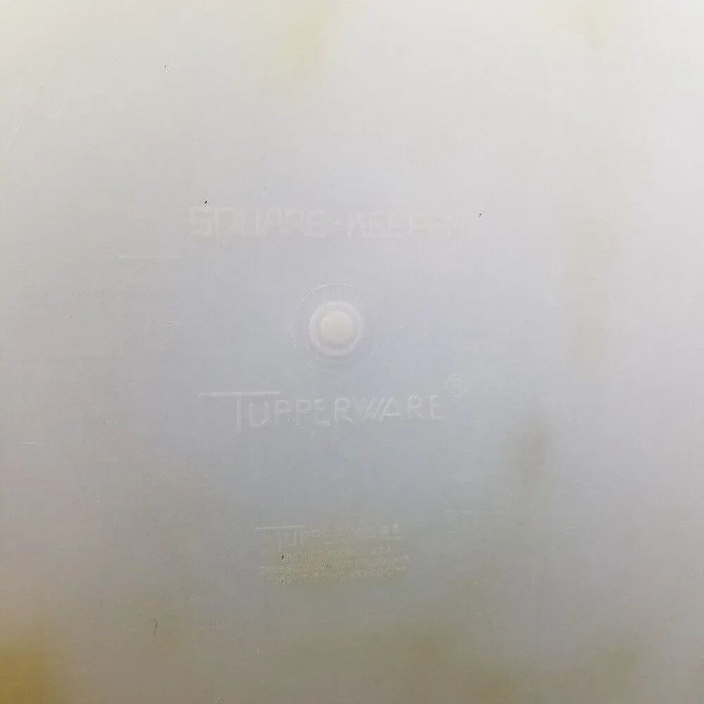 Vintage Tupperware Square Keeper 166-4 223 Sheer White Clear Plastic 2 Gallon